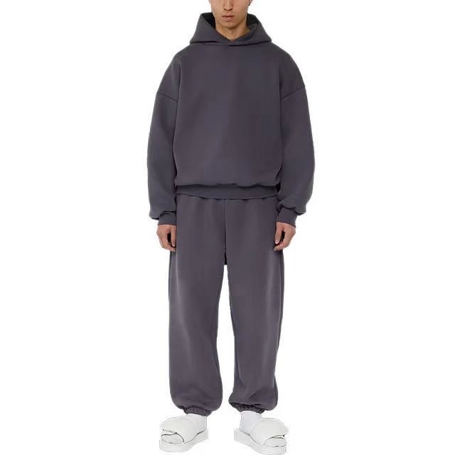 Custom Men's Cotton Tracksuit Luxury Oversized Sweatsuit Hoodies Jogging Pants Casual Style Logo Feature Fabric Jacket