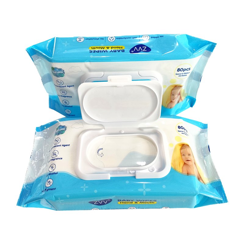 ZVV 80Pcs/ Pack 24Pack/Carton Super Soft Biodegradable Bamboo Fiber Skin-Friendly Vitamin E Aloe Original Baby Wipes
