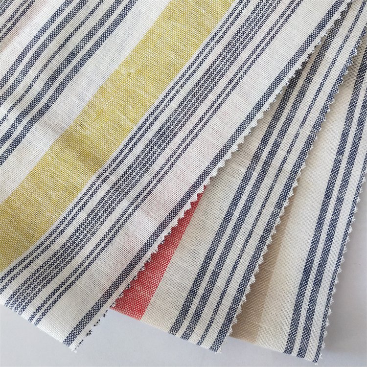 Stone wased French 100% Linen Print Fabric For Linen Shirt Men