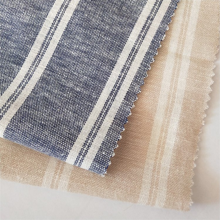 Stone wased French 100% Linen Print Fabric For Linen Shirt Men