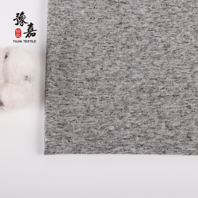 No MOQ knitting single jersey material 85% polyester 15% linen fabric for upholstery