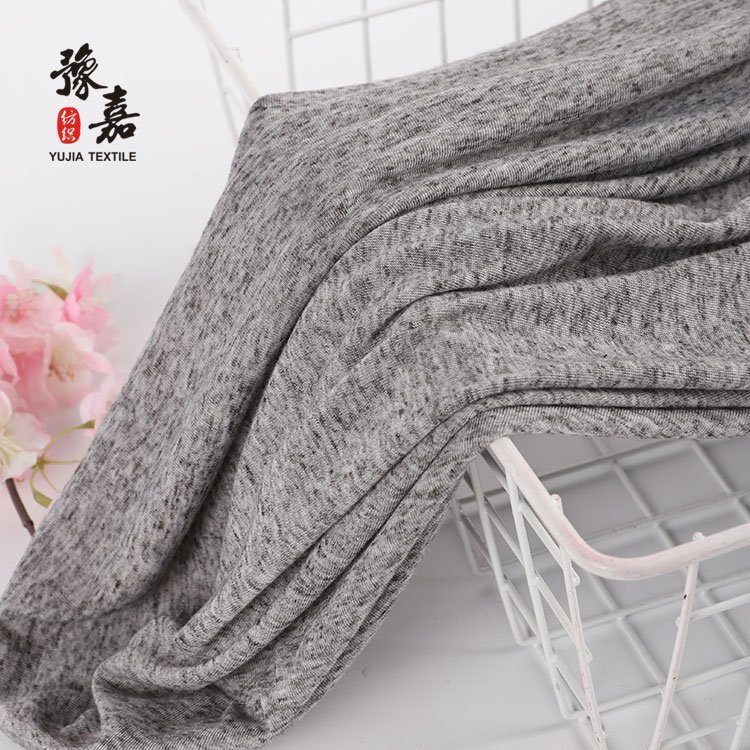 No MOQ knitting single jersey material 85% polyester 15% linen fabric for upholstery