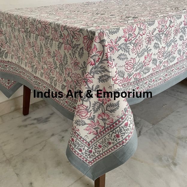 Indian Hand Block Printed Cotton Table Cover Best Quality Handmade Cotton Table cover