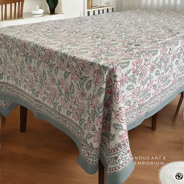 Indian Hand Block Printed Cotton Table Cover Best Quality Handmade Cotton Table cover