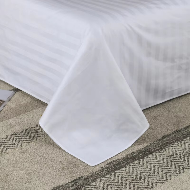 3Pcs Hotel Collection Vertical stripes White Duvet Cover+2pcs Pillowcases Premium 600TC Cotton Bedding set Twin Full Queen King