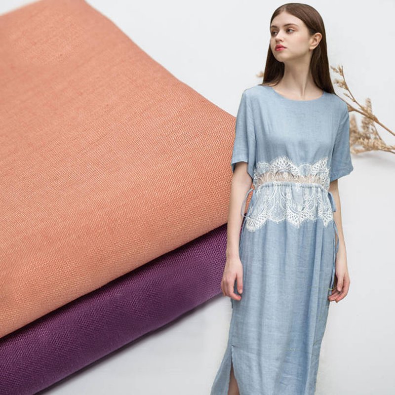 21s Woven 100% pure linen fabric for dress