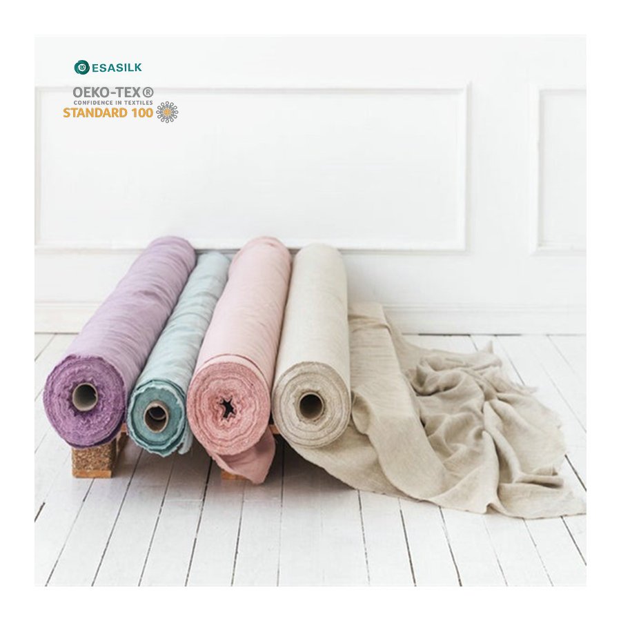 Oeko tex Pre Washed 280cm Home Deco Bed Wholesale 100% french Pure Flax Nature Wide Linen Fabric for Bedding Tablecloths