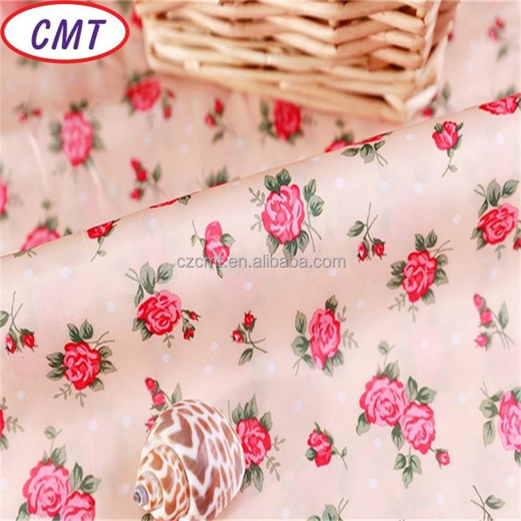 CMT hot sell flower printed 75D 100% polyester taffeta fabric