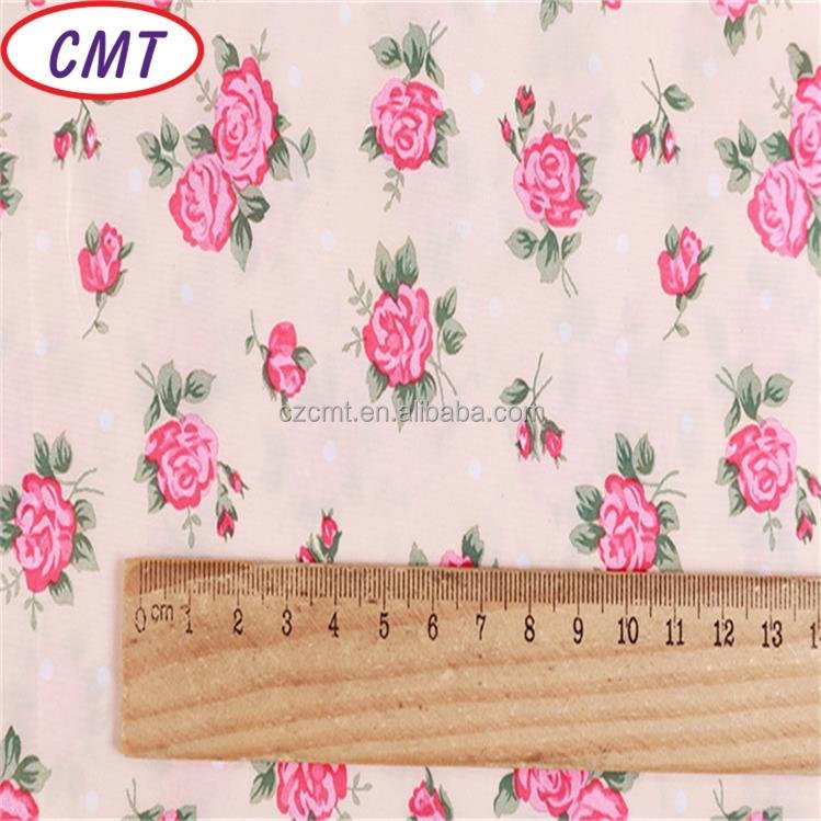 CMT hot sell flower printed 75D 100% polyester taffeta fabric
