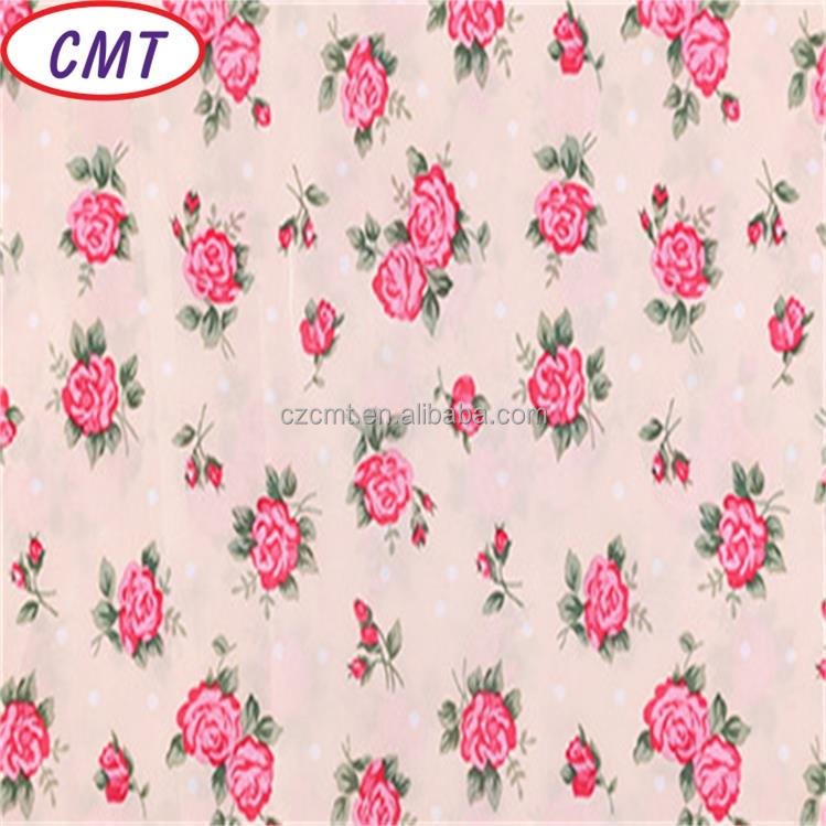CMT hot sell flower printed 75D 100% polyester taffeta fabric