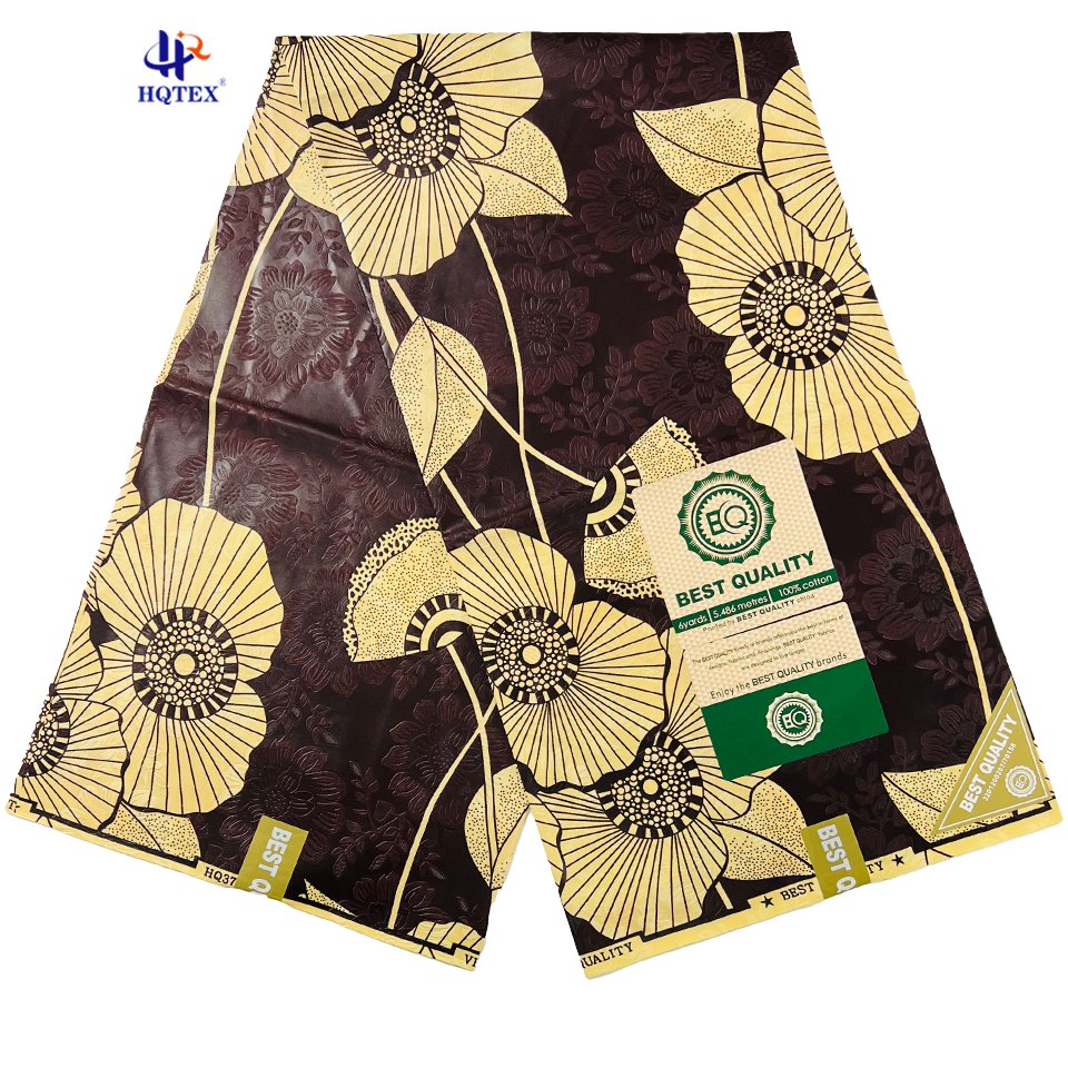 African Printed Fabric Textile Wholesale Price 100% Polyester Fabric 3D Embossed Printed Ankara Fabric Kente