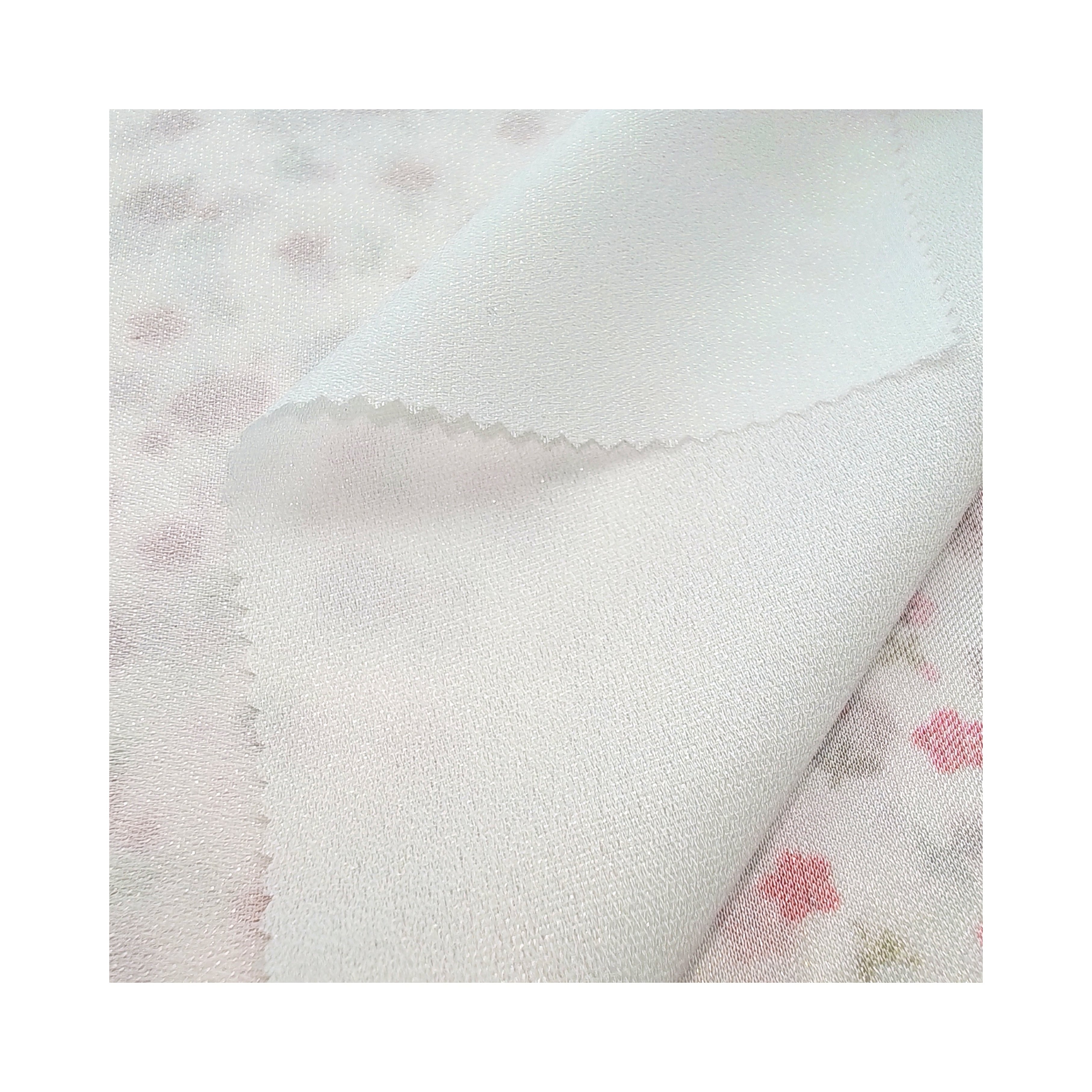 Hot Sale Tulle Fabric 100gsm Wholesale 100% Polyester Diamond Chiffon Linen Breathable Fabric