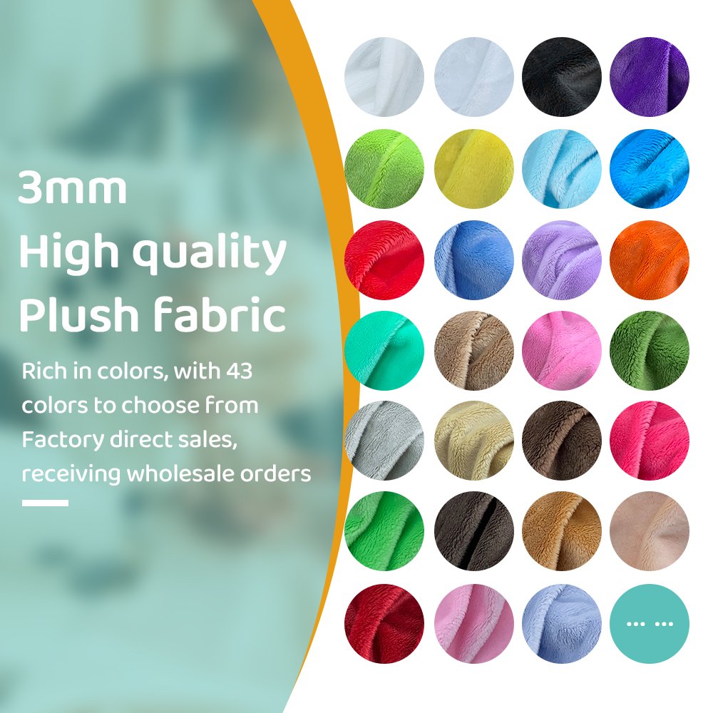Bestseller 45x50cm Solid Colour Plush Fabric 100% Polyester Soft 3mm Faux Shaggy Fur DIY Handmade Sewing Fabric