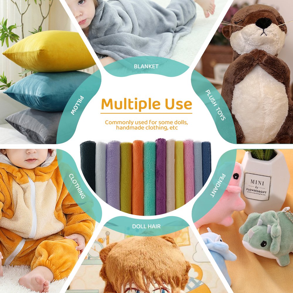 Bestseller 45x50cm Solid Colour Plush Fabric 100% Polyester Soft 3mm Faux Shaggy Fur DIY Handmade Sewing Fabric