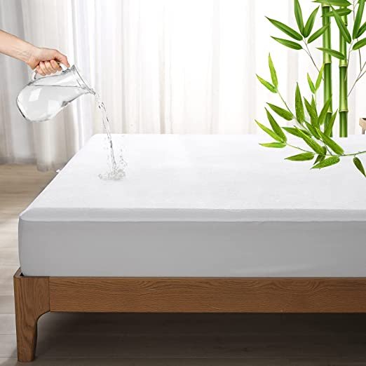 Mattress Cover Anti Bacterial Bamboo Fabric Waterproof Mattress Protector