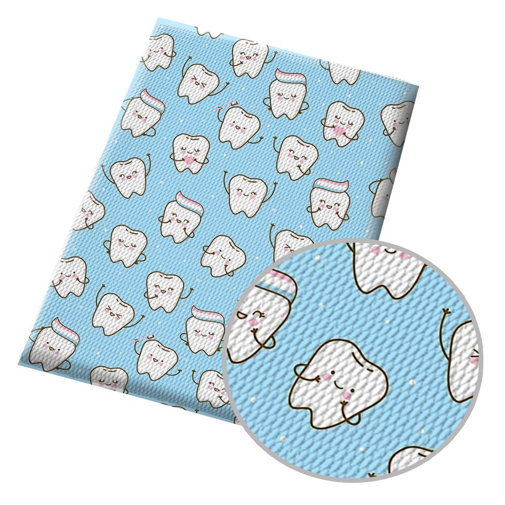 Wholesale Medical Teeth Series Printed Bubble Fabric For Home Decoration