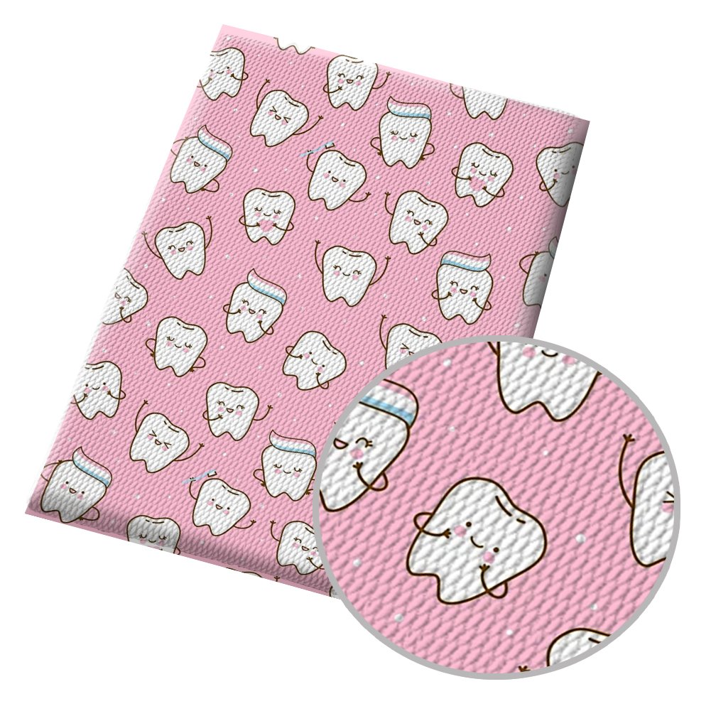 Wholesale Medical Teeth Series Printed Bubble Fabric For Home Decoration