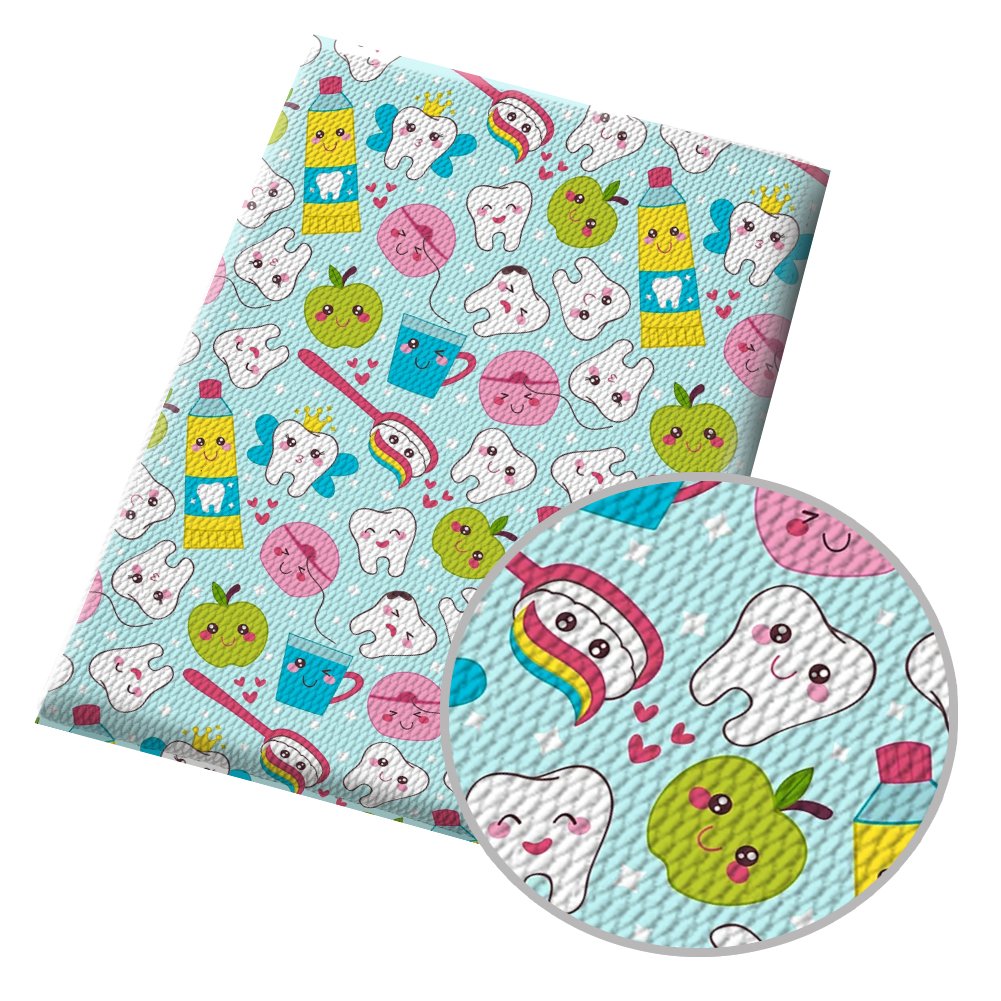 Wholesale Medical Teeth Series Printed Bubble Fabric For Home Decoration