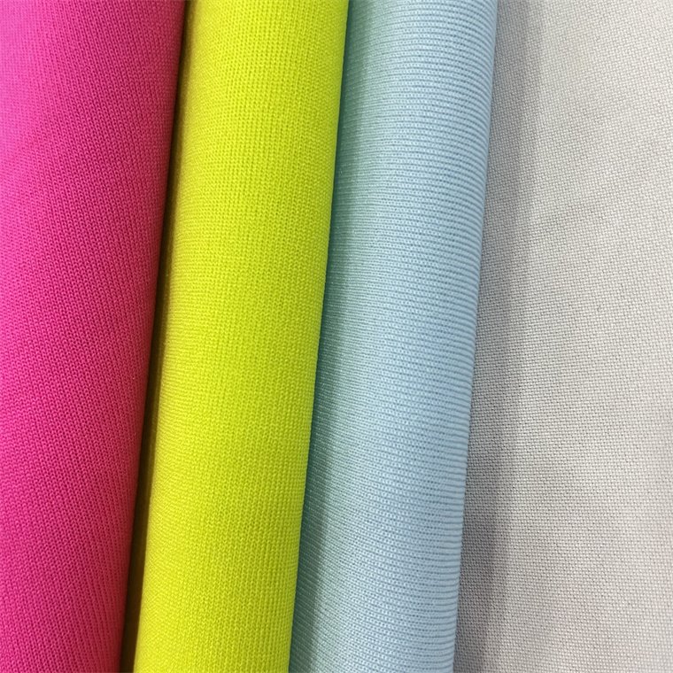 Hot sale 75D 100 Polyester textile single jersey 4 way stretch moisture wicking "polyster" Fabric for shoe