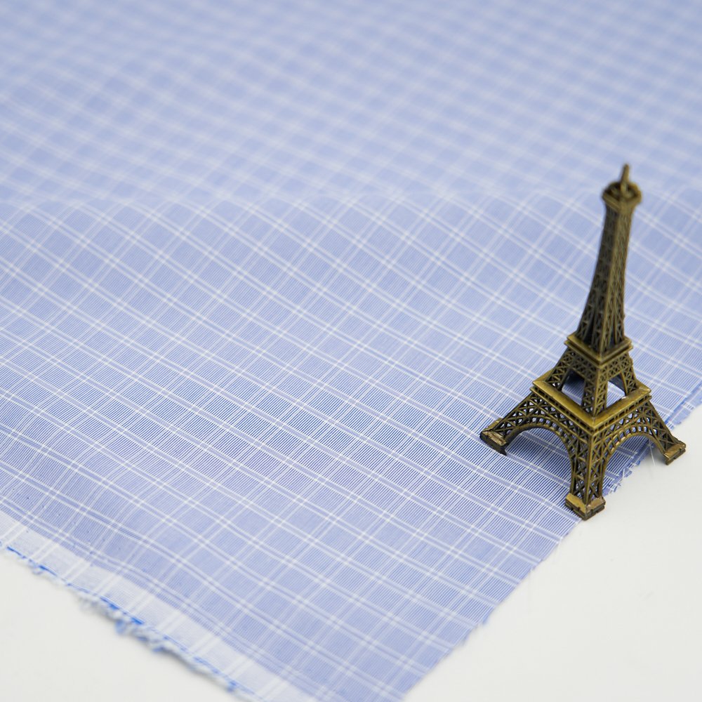 Ready to Ship Bamboo Spun Polyester Blended Plaid Gingham Fabric For Men's Shirt