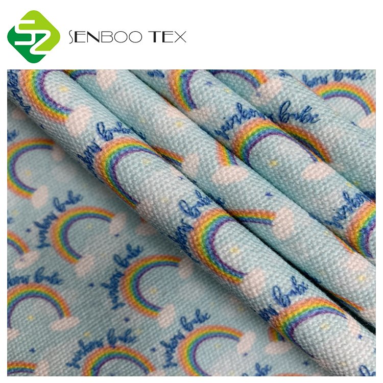 Custom 100% Cotton Fabric 320 GSM Heavyweight 100% Sustainable Woven Design for School Bags Digital Printed
