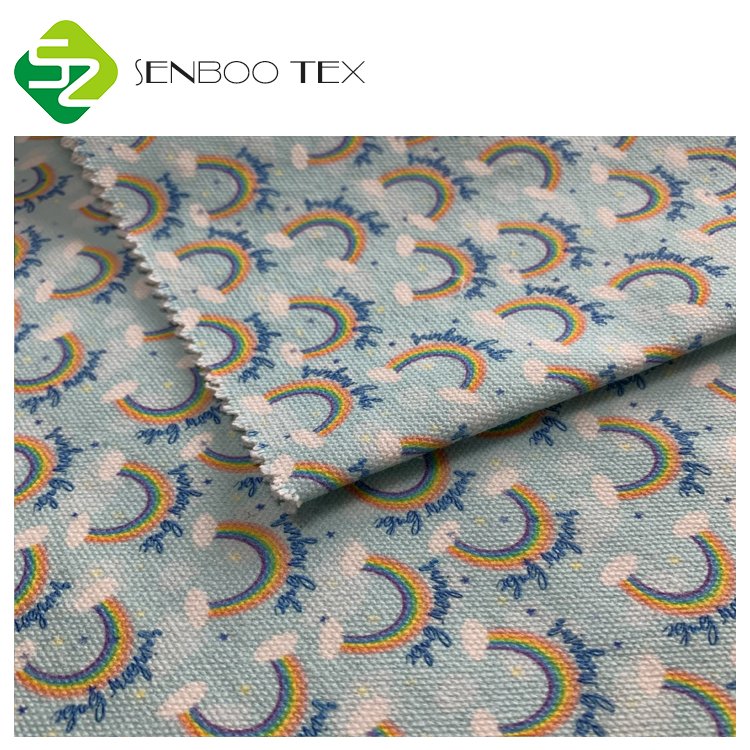 Custom 100% Cotton Fabric 320 GSM Heavyweight 100% Sustainable Woven Design for School Bags Digital Printed