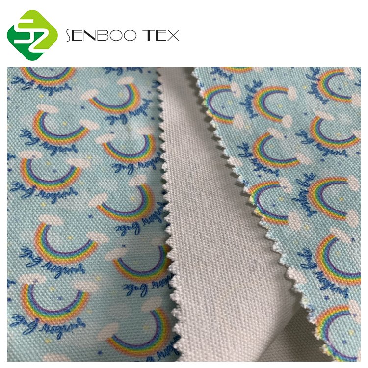 Custom 100% Cotton Fabric 320 GSM Heavyweight 100% Sustainable Woven Design for School Bags Digital Printed