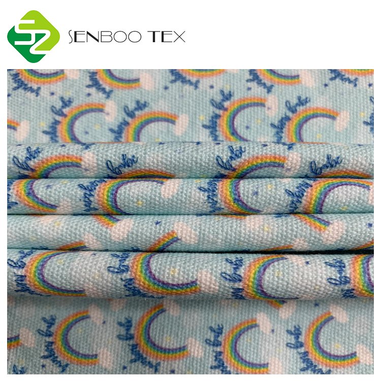Custom 100% Cotton Fabric 320 GSM Heavyweight 100% Sustainable Woven Design for School Bags Digital Printed