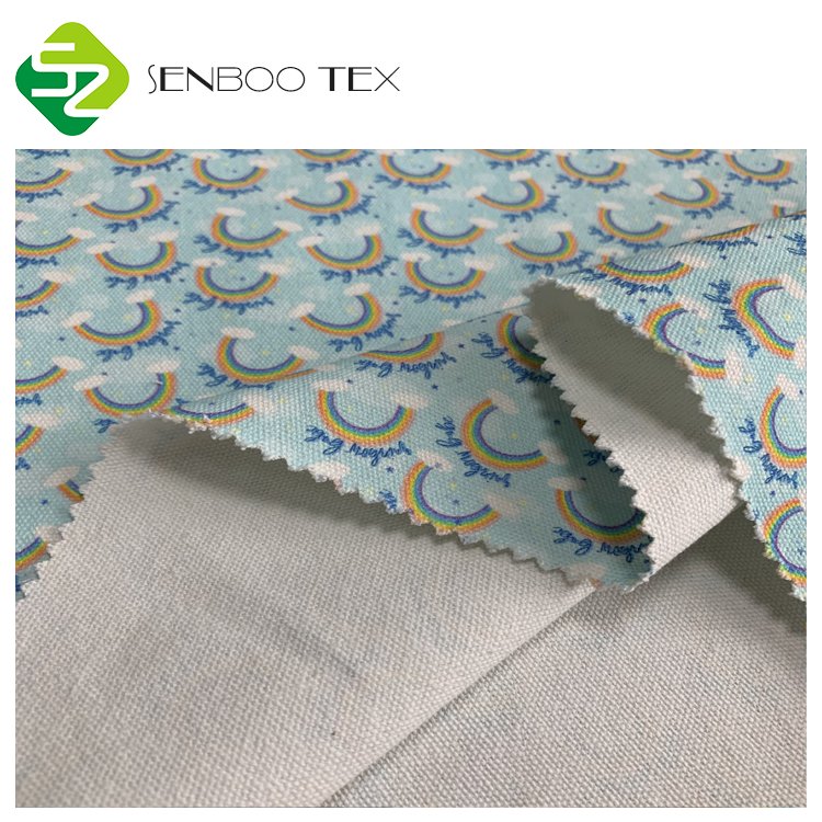 Custom 100% Cotton Fabric 320 GSM Heavyweight 100% Sustainable Woven Design for School Bags Digital Printed