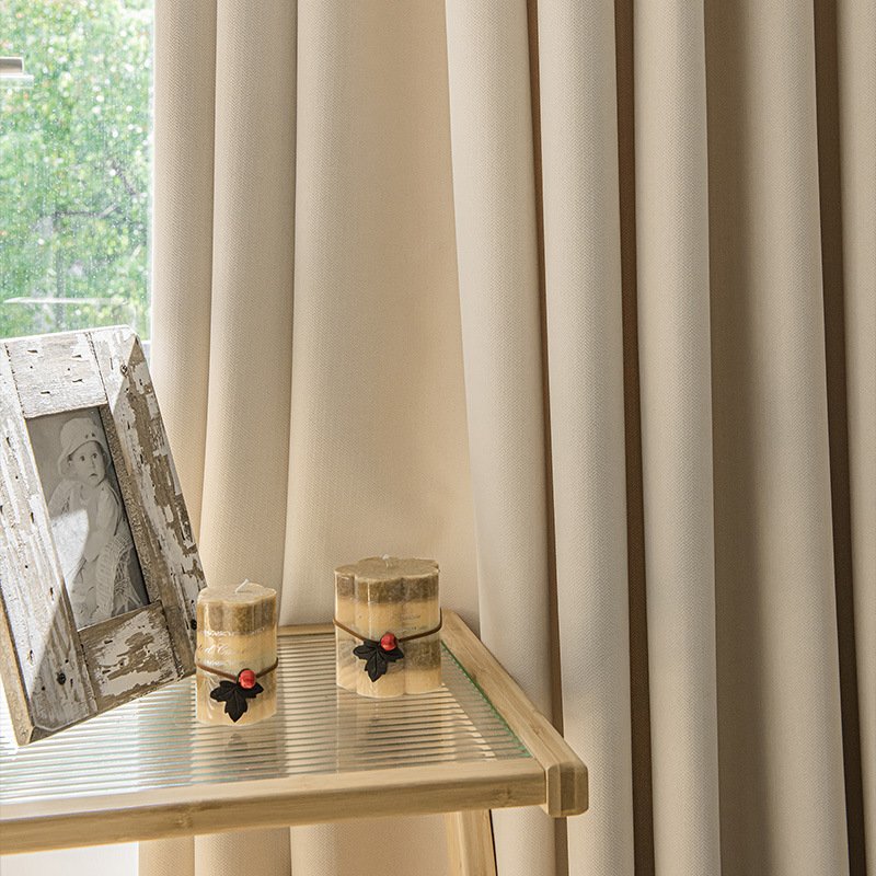 Double-sided same texture cotton curtains Japanese linen 2024 new bedroom living room modern minimalist blackout fabric curtains