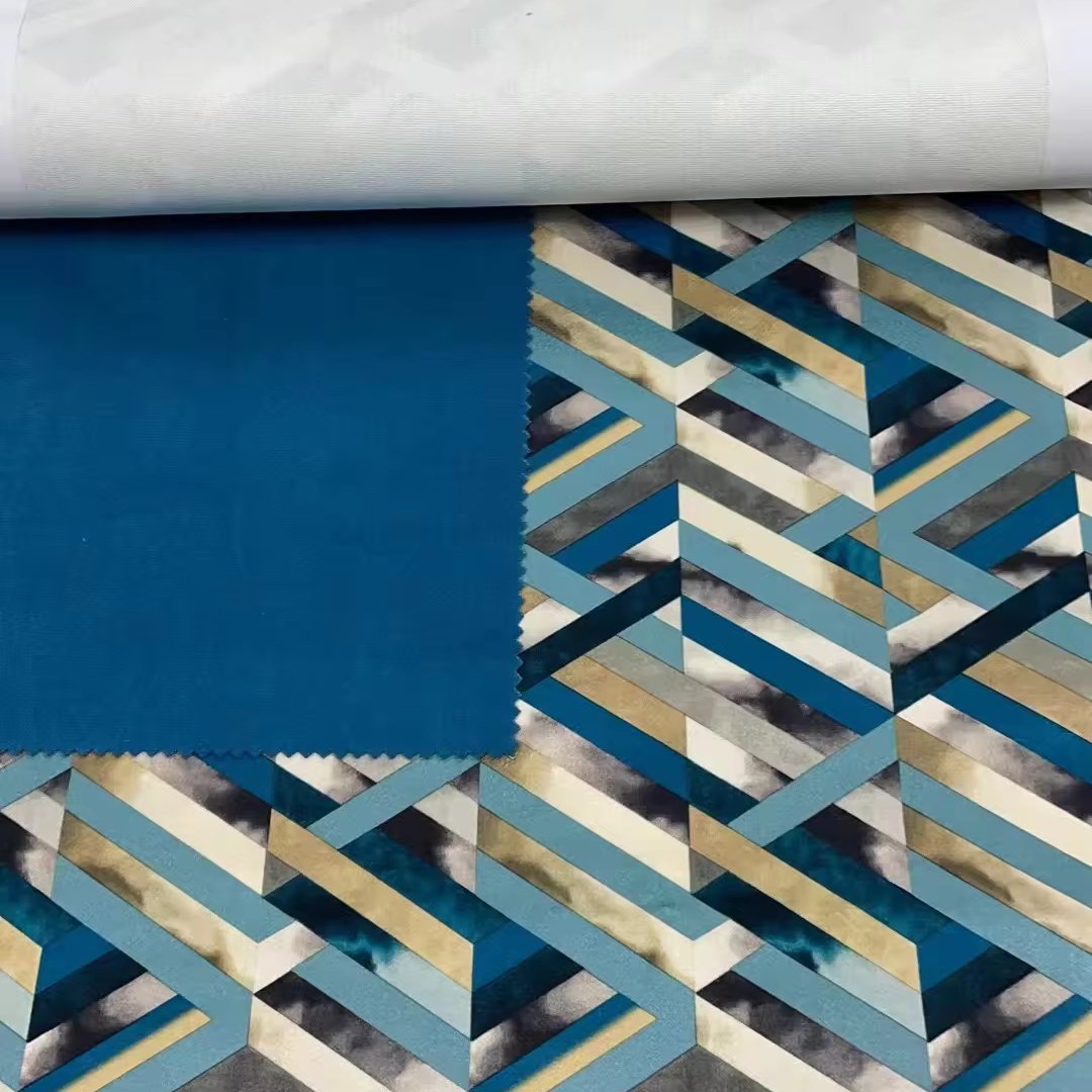 100% Polyester Fabric with PFP Printing Velvet Sof Fabric with Pongee Backing Medium Weight Flame Retardant Wrinkle Resistant