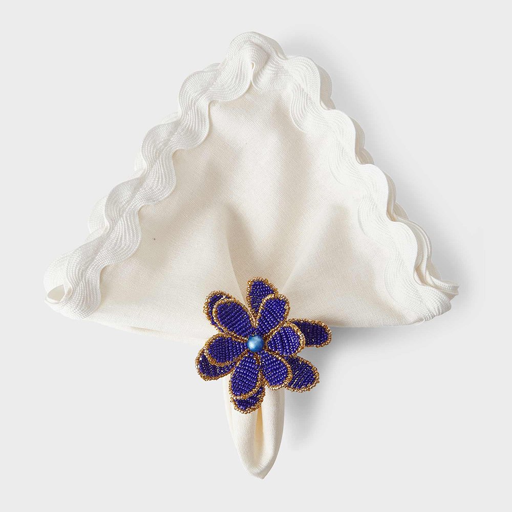 40*40cm French Luxury organic flax fabric embroidered edge table cloth Linen Napkin placemat with ribbon for hotel wedding