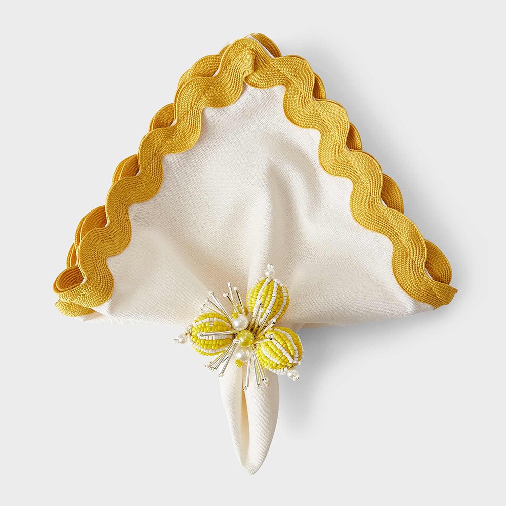 40*40cm French Luxury organic flax fabric embroidered edge table cloth Linen Napkin placemat with ribbon for hotel wedding