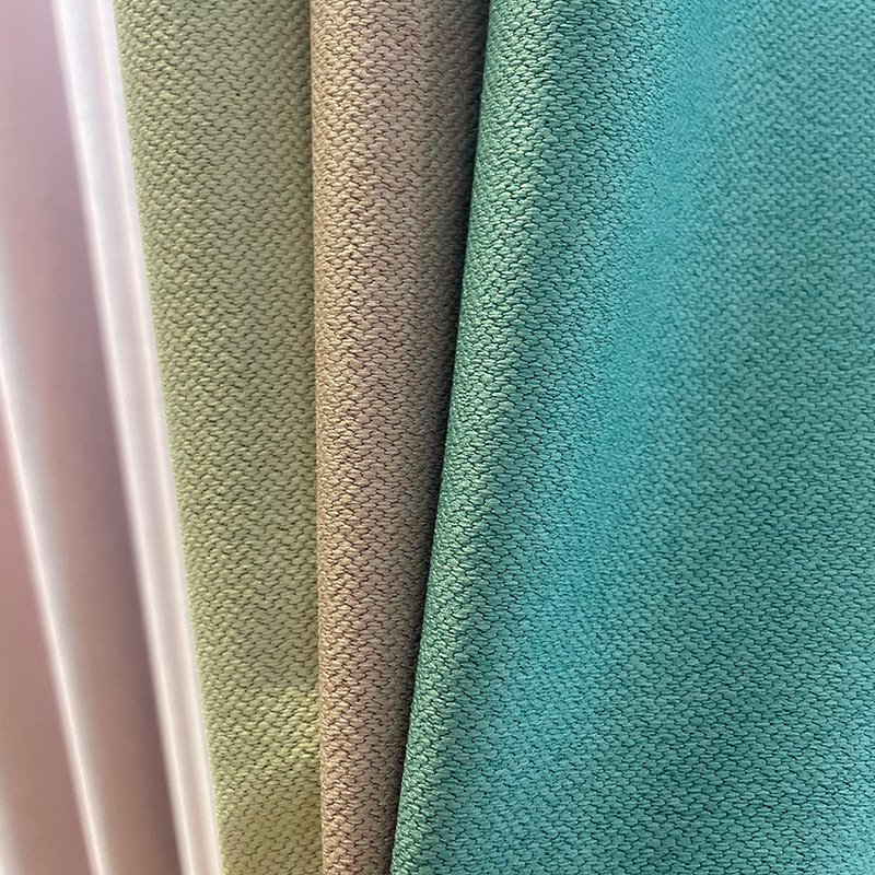3.2 Higher plain color double-sided linen blackout heat insulation curtain fabric wholesale bedroom fashion simple curtains