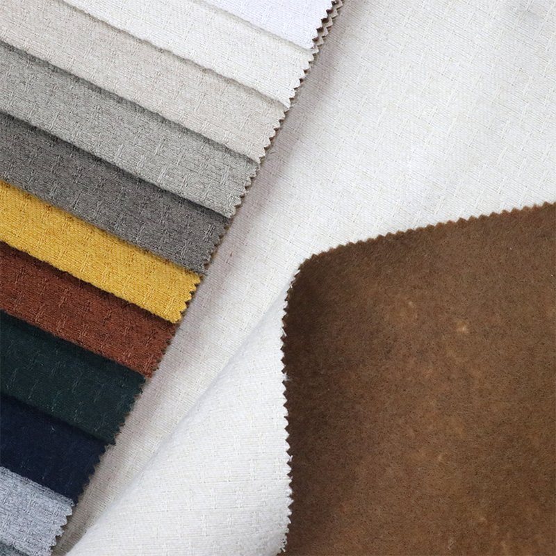 Q9-210PM Supplier Direct Sale Home Textile 100% Polyester Custom Faux Linen Sofa Fabric for Home Decor