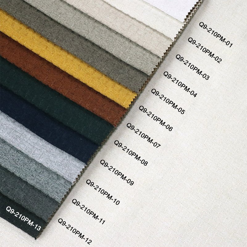 Q9-210PM Supplier Direct Sale Home Textile 100% Polyester Custom Faux Linen Sofa Fabric for Home Decor