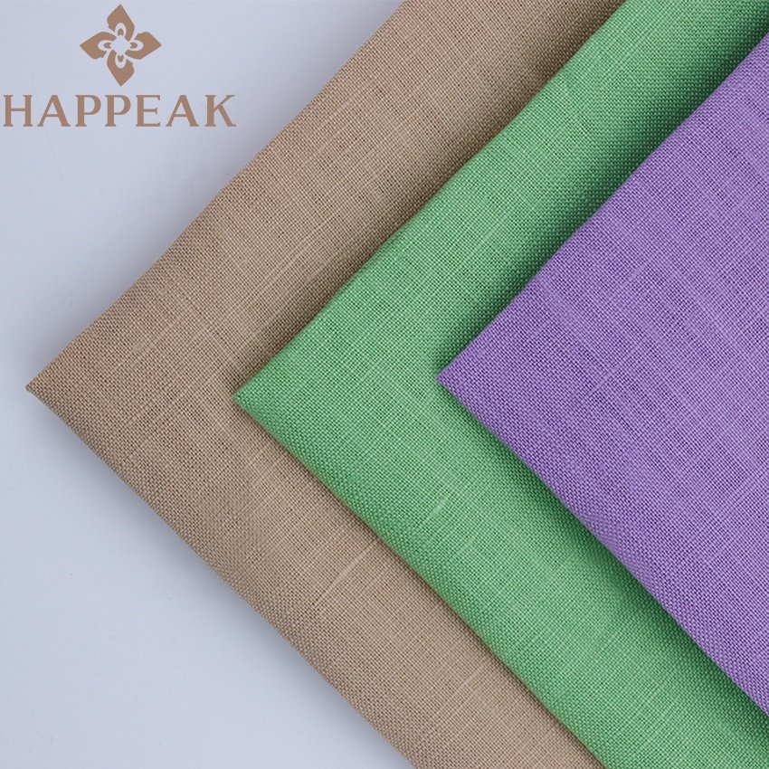 HAPPEAK Wholesale 100% Pure Linen Fabric Custom Print Available Solid 256 Colours Soft Linen Fabric For Garment
