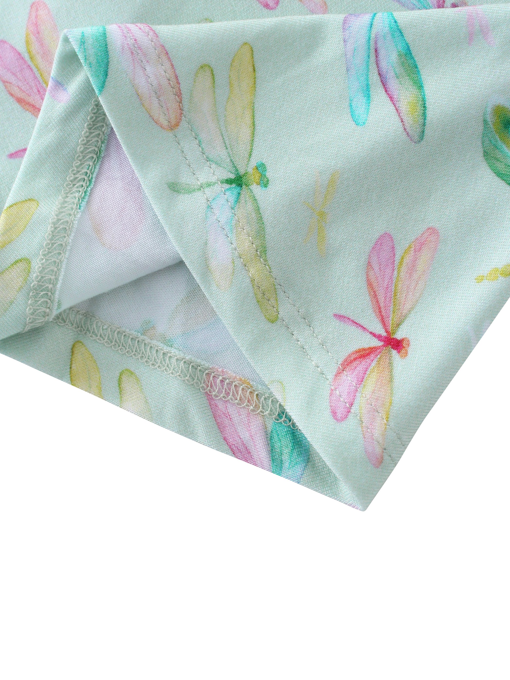 OEM Customized Girls Summer Casual Dress Short-Sleeved Bamboo Fiber with Rounded O-Neck and Customizable Printed Patterns