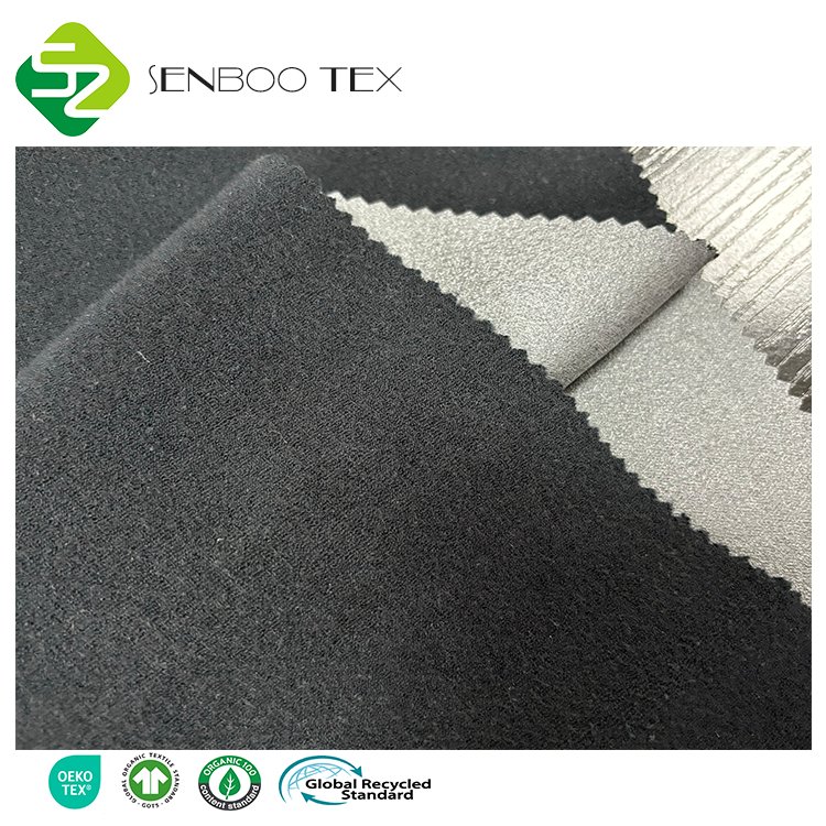 Waterproof TPU Laminated 95% Organic Cotton/5% Spandex Knitted Terry Fabric for Coats