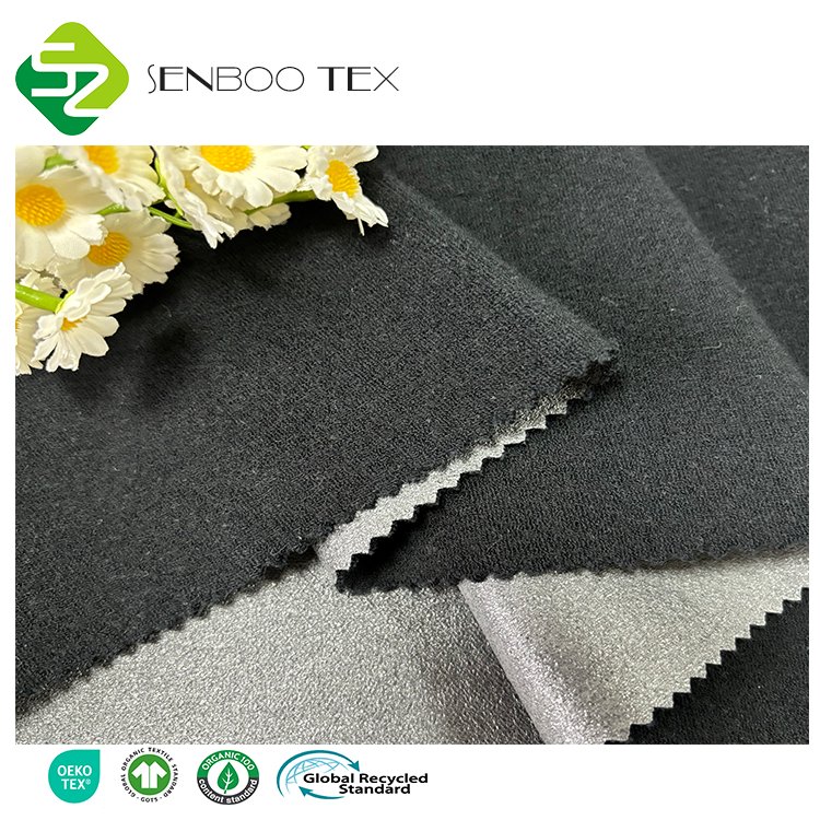Waterproof TPU Laminated 95% Organic Cotton/5% Spandex Knitted Terry Fabric for Coats