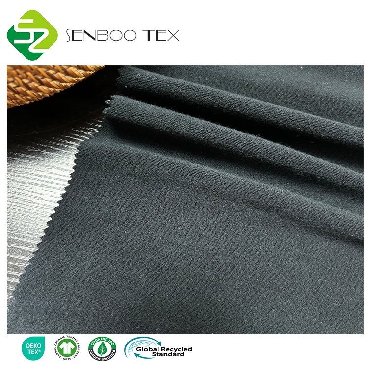 Waterproof TPU Laminated 95% Organic Cotton/5% Spandex Knitted Terry Fabric for Coats