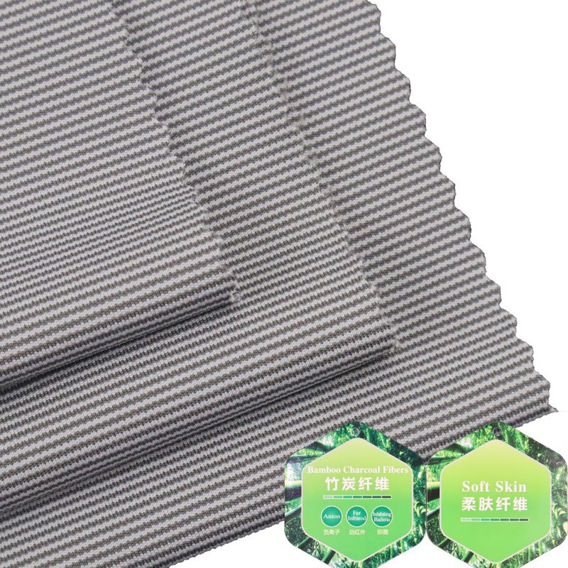 bamboo charcoal high elastic thick yoga polyamide anti bacterial free cut interlock polyester athletic fabric for pants
