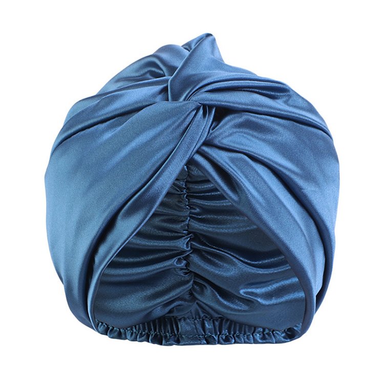 Wholesale custom logo label bamboo fiber fabric turban night cap 100% pure bamboo fiber hair bonnet for sleep