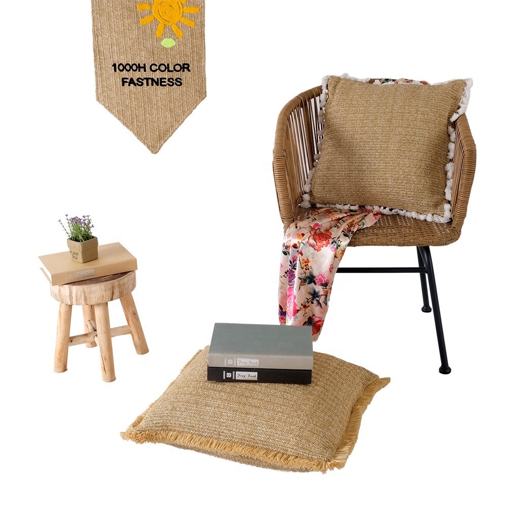Factory Wholesale 1000 Hours Colorfastness To Light Waterproof Cushion Outdoor Bench Patio Linen style simple Cushion Pillow