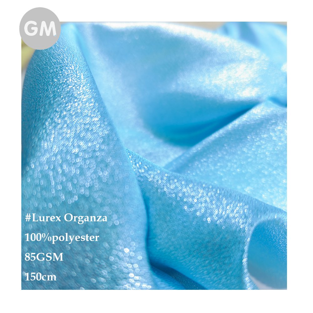 Bright Shiny lurex metallic ice queen dress crystal organza fabric sparkle moonlight organza