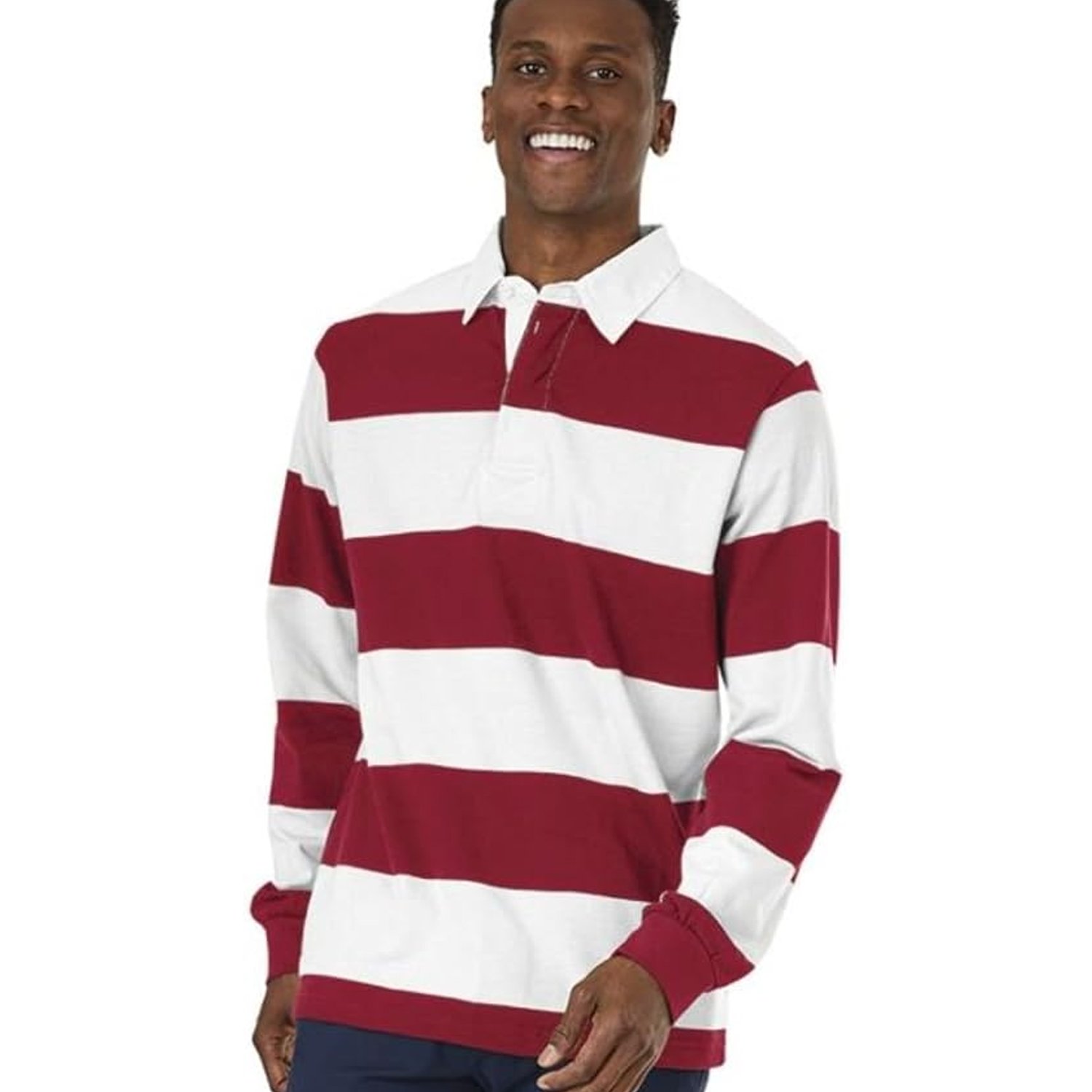Wholesale Custom Kids Long Sleeve 100% Cotton Heavy Weight Rugby Jersey Shirts