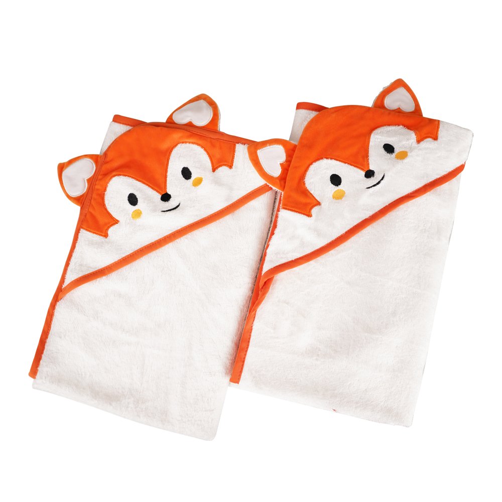 Fashion Design Fox Water Absorbent Baby Towels Bamboo Fiber Hooded Newborn Girl Boy Towel