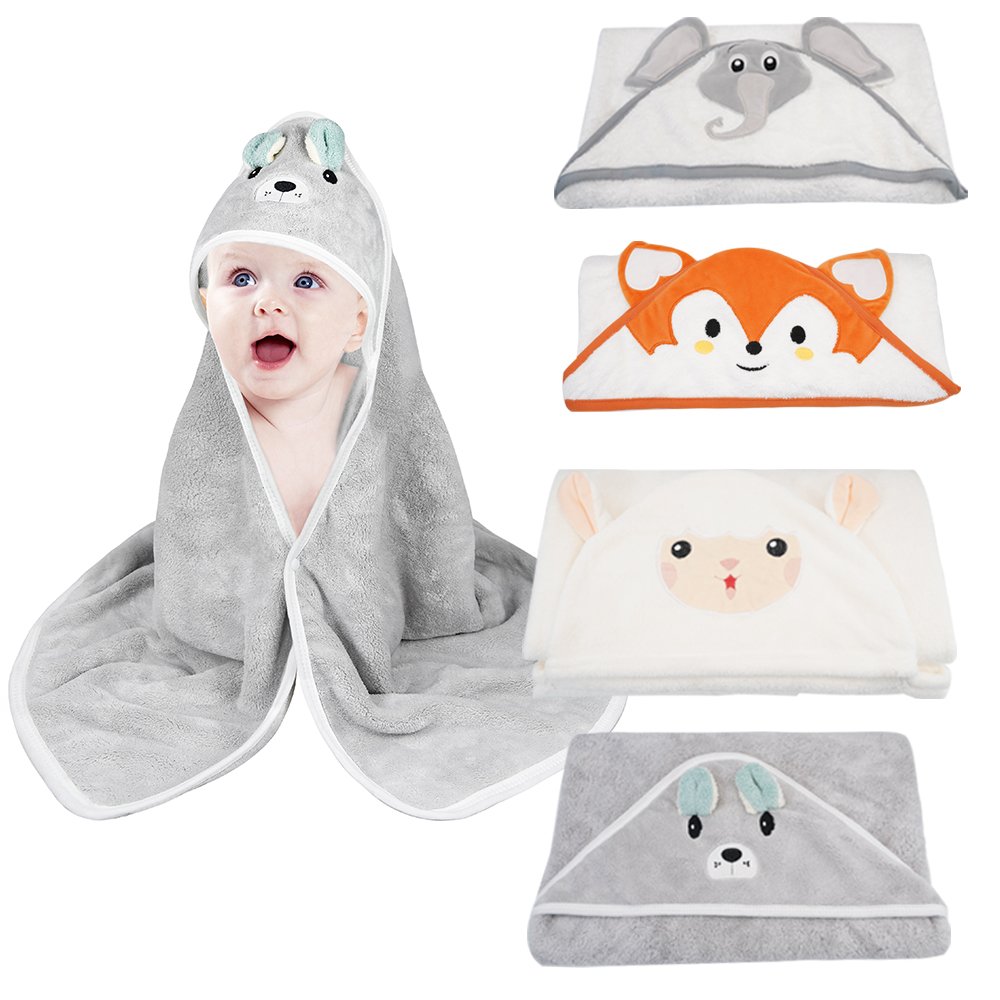 Fashion Design Fox Water Absorbent Baby Towels Bamboo Fiber Hooded Newborn Girl Boy Towel