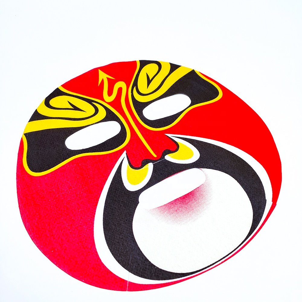 Beijing Opera facial printed mask cloth Bamboo Fiber Facial Masks Sheet Tencel Mask sheet customized