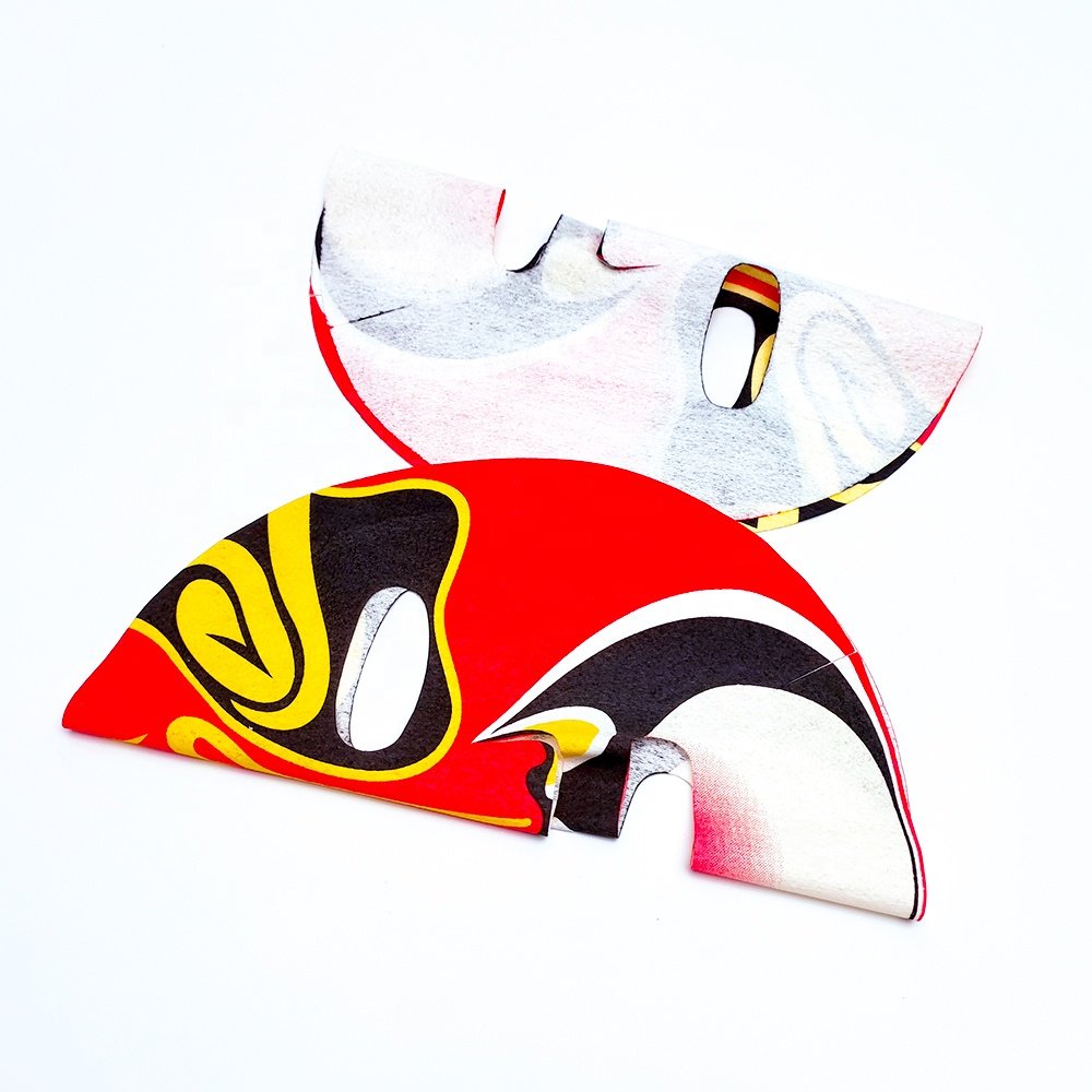 Beijing Opera facial printed mask cloth Bamboo Fiber Facial Masks Sheet Tencel Mask sheet customized
